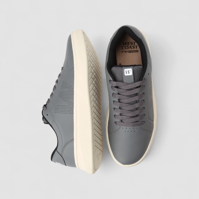 Tênis Casual Masculino West Coast Mesh Pespontos Cinza