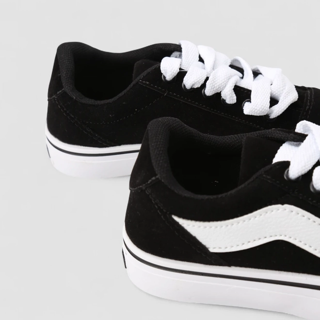 Tênis Casual Feminino Star Feet Camurça Preto E Branco