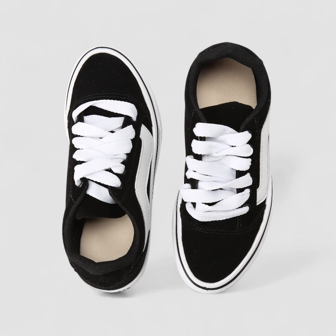 Tênis Casual Feminino Star Feet Camurça Preto E Branco