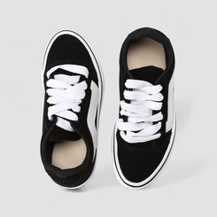 Tênis Casual Feminino Star Feet Camurça Preto E Branco