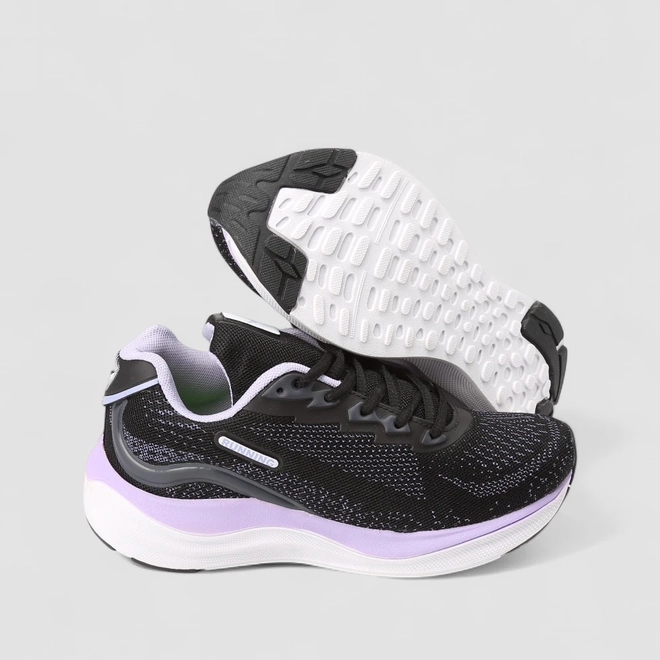 Tênis Esportivo Feminino Vertus Running Preto & Lilás