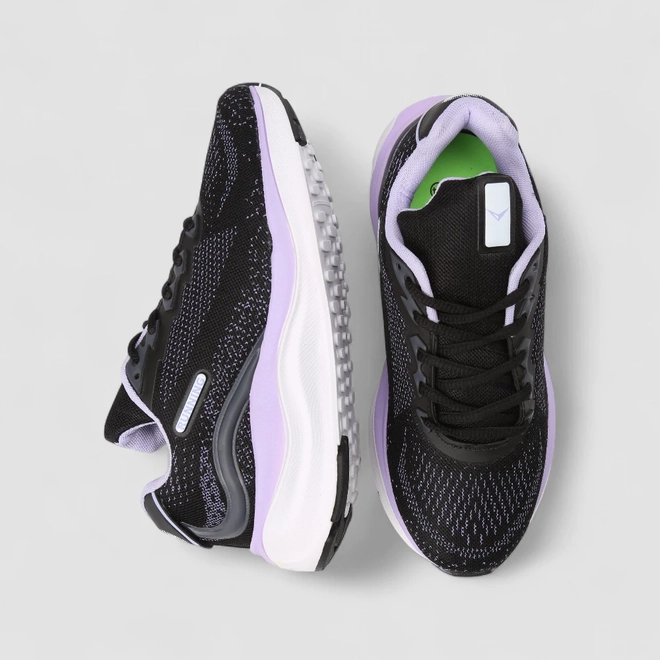 Tênis Esportivo Feminino Vertus Running Preto & Lilás