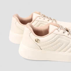 Tênis Casual Feminino Kolosh Cadarços Brilhantes Off White
