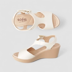 Sandália Feminina Softli Plataforma Tira Contato Off White