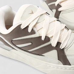 Tênis Casual Masculino Vertus Mesh Bege Com Marrom