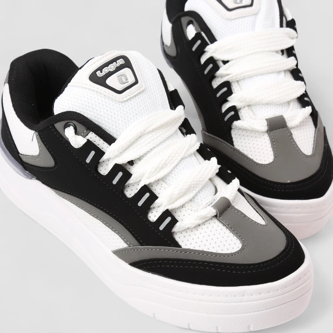 Tênis Casual Masculino Logus Nobuck Preto & Branco