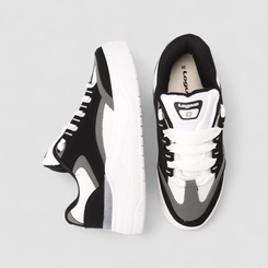 Tênis Casual Masculino Logus Nobuck Preto & Branco