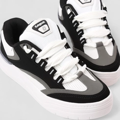 Tênis Casual Masculino Logus Nobuck Preto & Branco