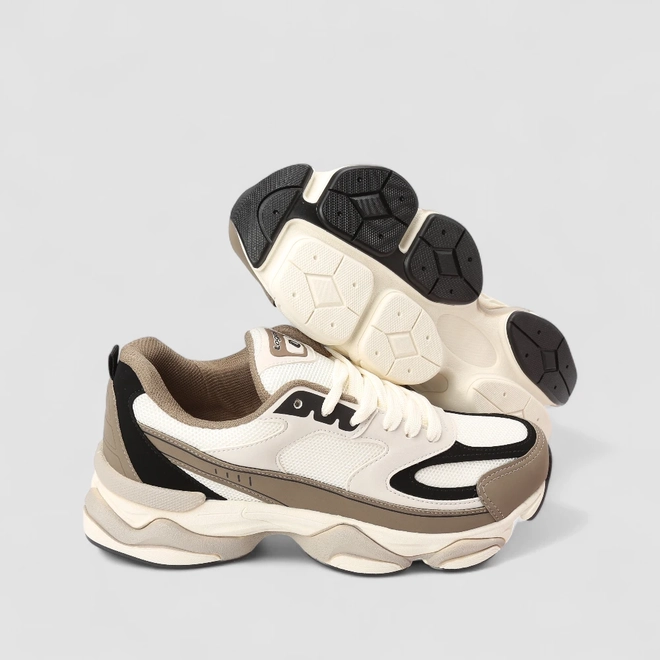 Tênis Chunky Masculino Logus Original Mesh Detalhe Recortes Off White