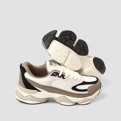 Tênis Chunky Masculino Logus Original Mesh Detalhe Recortes Off White