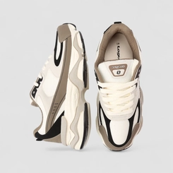Tênis Chunky Masculino Logus Original Mesh Detalhe Recortes Off White