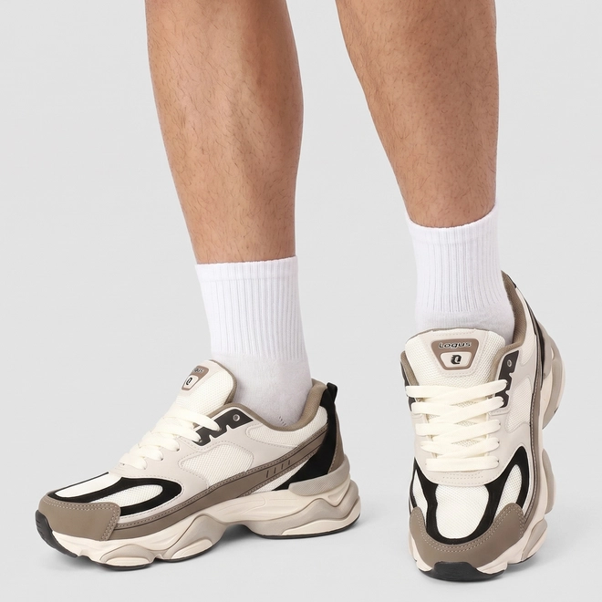 Tênis Chunky Masculino Logus Original Mesh Detalhe Recortes Off White