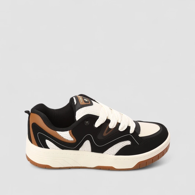 Tênis Casual Masculino Logus Original Mesh Detalhe Recortes Preto
