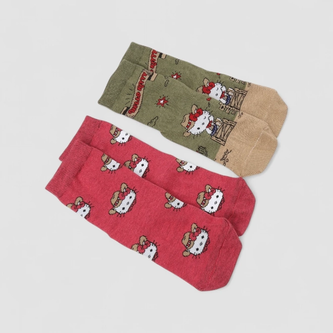 Kit Meia Infantil Stz Hello Kitty Cowboy 2 Pares 27-30 Multicolor