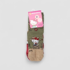 Kit Meia Infantil Stz Hello Kitty Cowboy 2 Pares 27-30 Multicolor