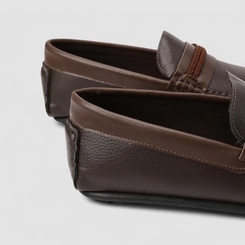 Mocassim Masculino Woche Detalhe Tressê Marrom