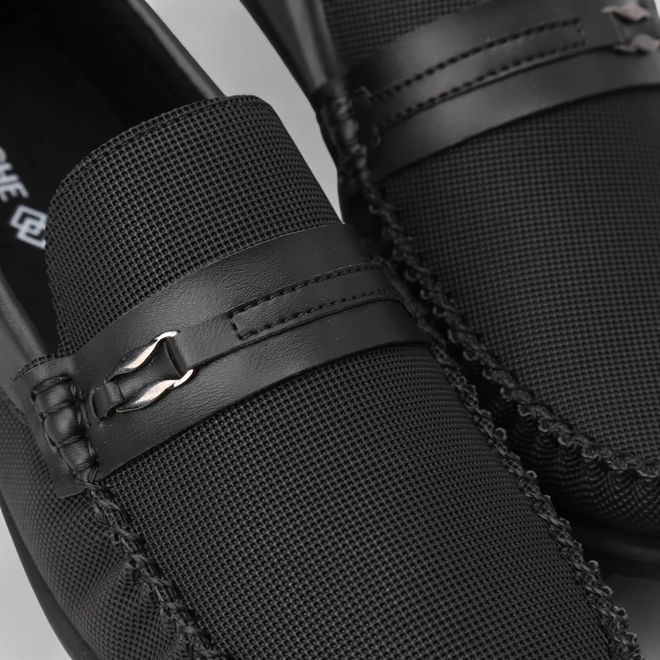 Mocassim Masculino Woche Enfeite Metalizado Preto