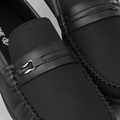Mocassim Masculino Woche Enfeite Metalizado Preto