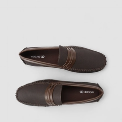 Mocassim Masculino Woche Texturizado Marrom