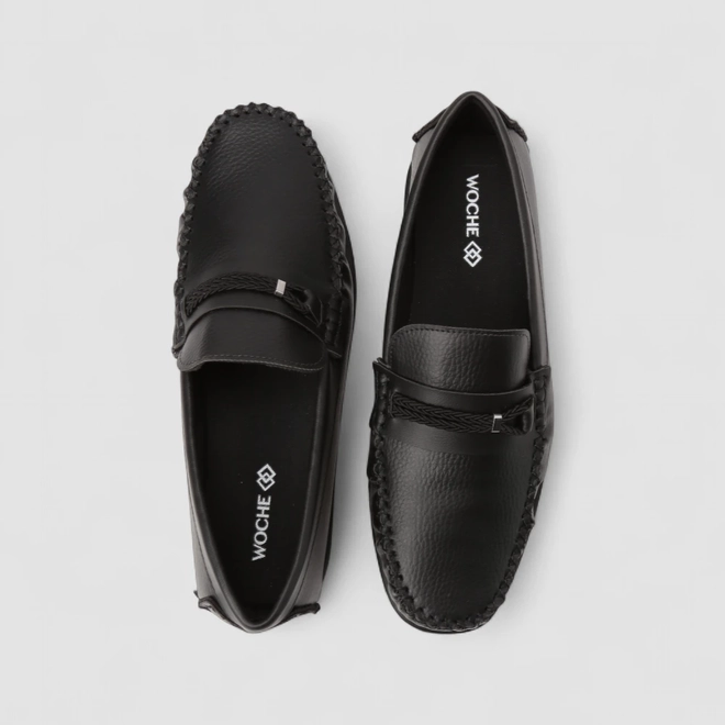 Mocassim Masculino Woche Detalhe Tressê Preto