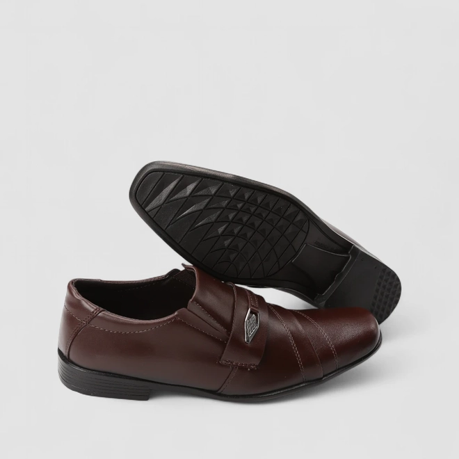 Sapato Social Masculino Woche Detalhe Fivela Marrom