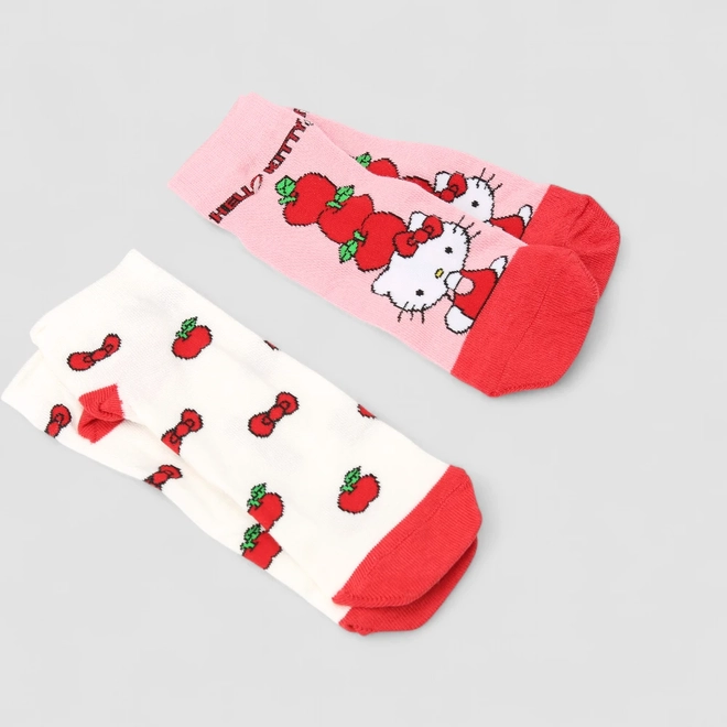 Kit Meia Infantil STZ Cano Curto Hello Kitty 2 Pares 34-39 Multicolor
