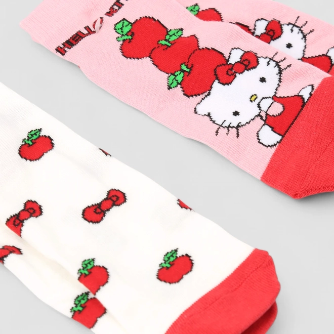 Kit Meia Infantil STZ Cano Curto Hello Kitty 2 Pares 34-39 Multicolor
