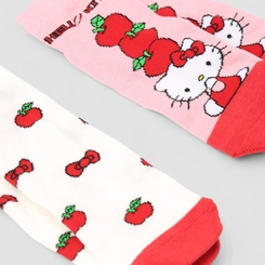 Kit Meia Infantil STZ Cano Curto Hello Kitty 2 Pares 34-39 Multicolor