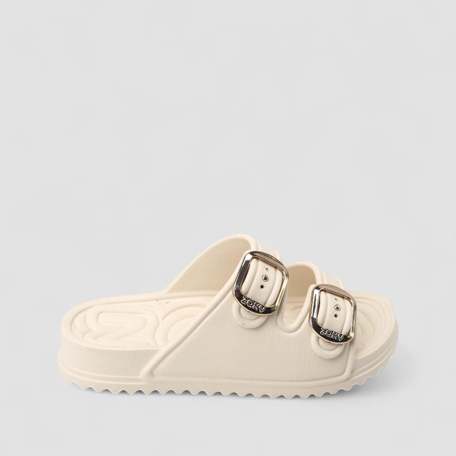 Pepete Feminina Zaxy Fivela Metalizada Off White