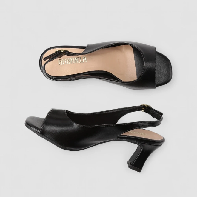 Peep Toe Slingback Feminina Gabriela Preto