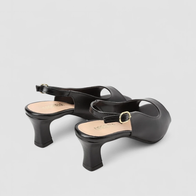 Peep Toe Slingback Feminina Gabriela Preto