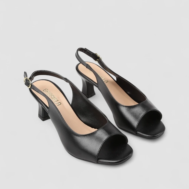 Peep Toe Slingback Feminina Gabriela Preto