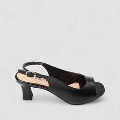 Peep Toe Slingback Feminina Gabriela Preto
