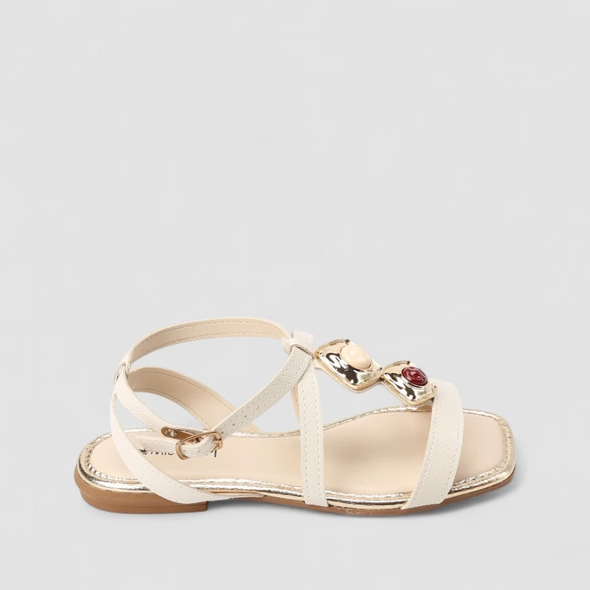 Sandália Feminina Mississipi Pedrarias Off White