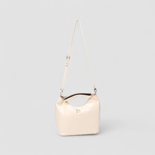 Bolsa Hobo Via Marte Grande Verniz Alça Metalizada Off White