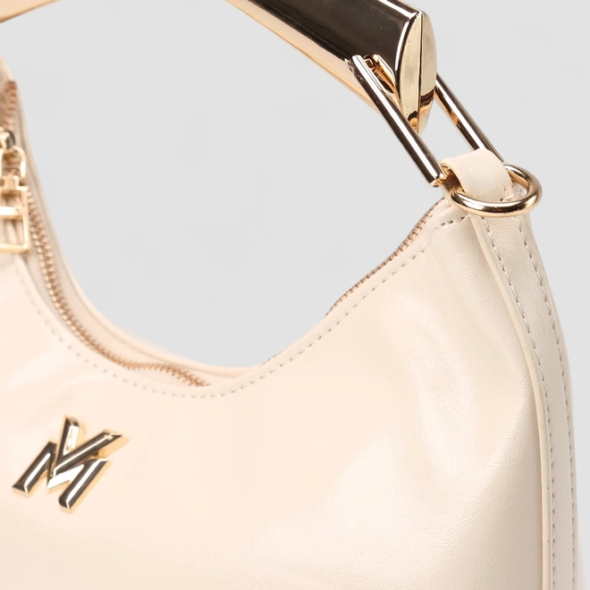 Bolsa Hobo Via Marte Grande Verniz Alça Metalizada Off White
