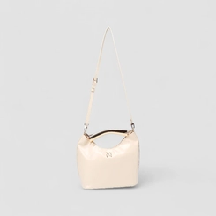 Bolsa Hobo Via Marte Grande Verniz Alça Metalizada Off White