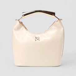 Bolsa Hobo Via Marte Grande Verniz Alça Metalizada Off White