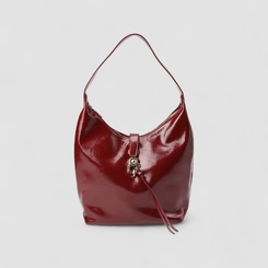 Bolsa Hobo Via Marte Grande Verniz Fivela Vermelho