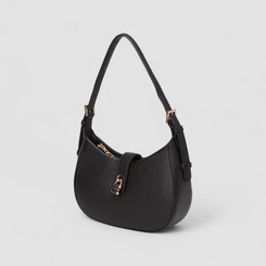 Bolsa Hobo Via Marte Média Detalhe Cadeado Preto