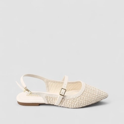 Sapatilha Slingback Feminino Gabriela Tressê Branco
