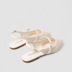 Sapatilha Slingback Feminino Gabriela Tressê Branco