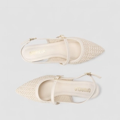 Sapatilha Slingback Feminino Gabriela Tressê Branco
