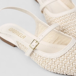 Sapatilha Slingback Feminino Gabriela Tressê Branco