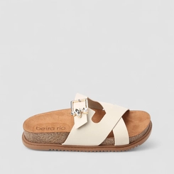 Tamanco Feminino Beira Rio Fivela Pedraria Off White