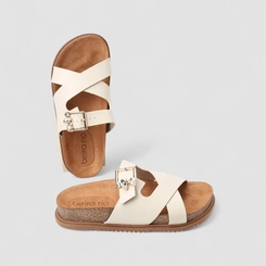 Tamanco Feminino Beira Rio Fivela Pedraria Off White