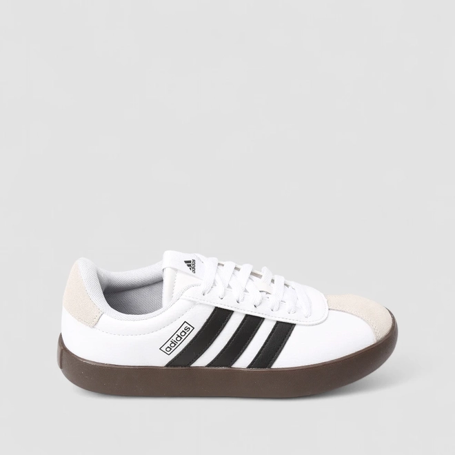 Tênis Casual Feminino Adidas VL Court 3.0 Original Recorte Camurça Branco