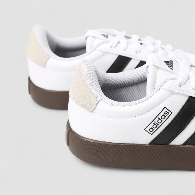 Tênis Casual Feminino Adidas VL Court 3.0 Original Recorte Camurça Branco