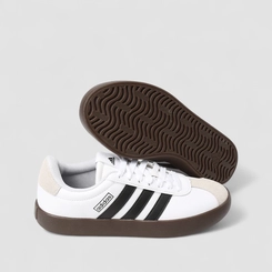 Tênis Casual Feminino Adidas VL Court 3.0 Original Recorte Camurça Branco