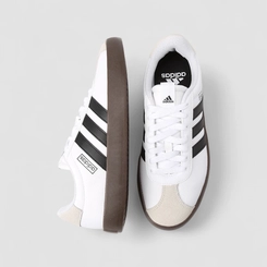Tênis Casual Feminino Adidas VL Court 3.0 Original Recorte Camurça Branco